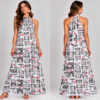 Vestido largo cuello halter Portones