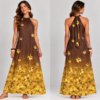 Vestido largo cuello halter Guayacan amarillo