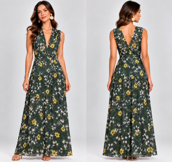 Vestido largo Guayacan verde