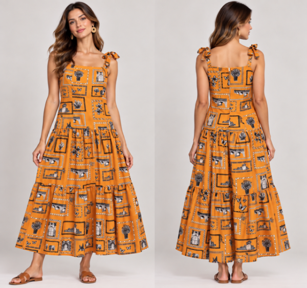 Vestido Popayán largo tipo lino en tiempos