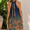 8c81545a-ecd1-42fb-9bbf-b88da1e7b68a vestido corto cuello halter azul oscuro