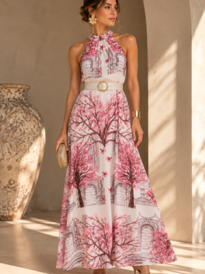 C1A29A3F-22E7-406A-A010-6F06919E1B26 Vestido largo cuello halter Guayacan y portones
