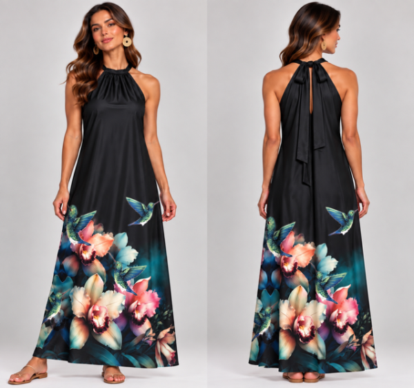 C56A67B9-8BF9-4FA0-809A-9BF17A33E22B Vestido largo cuello halter earth