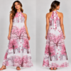 Vestido largo cuello halter Guayacan y portones