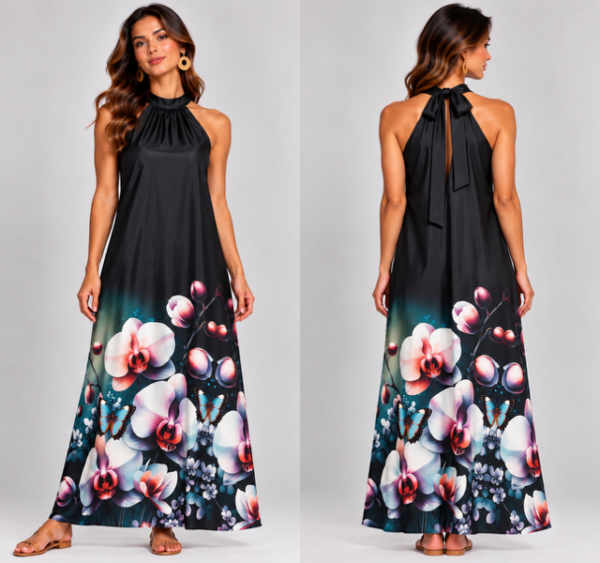 F5655083-78B8-466A-9D27-D69F60176315 Vestido largo cuello halter earth