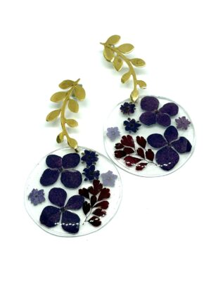 Arete pandereta de flores herraje rama larga (copia)