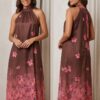 Vestido largo cuello halter Guayacan