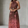 Vestido largo cuello halter Guayacan