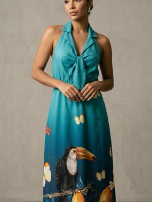 Vestido nudo tipo lino