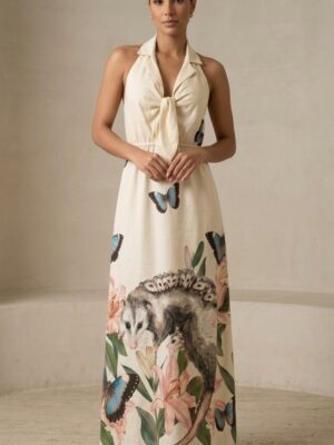 Vestido nudo tipo lino