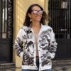 chaqueta pana blanco y negro jaguar