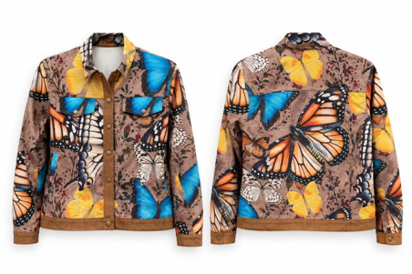 chaqueta pana mariposas