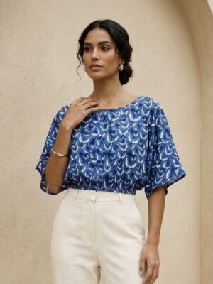 Blusa Barranquilla print Morpho cypris